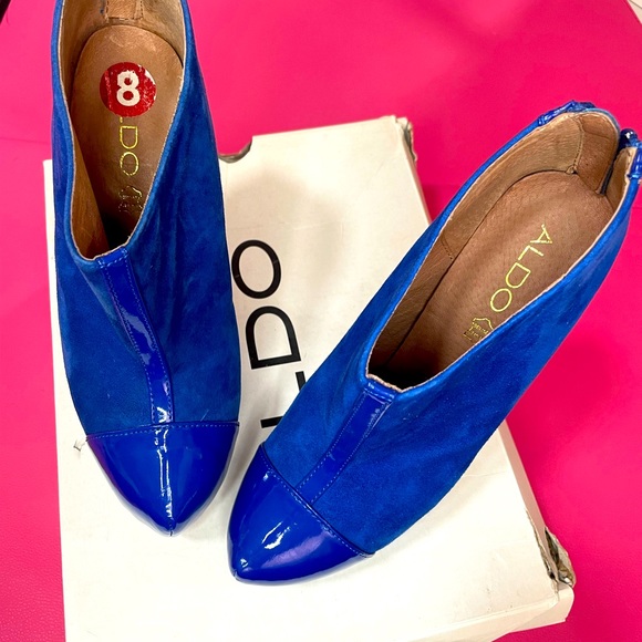 Aldo Blue Ankle Boots size 8 Used - Picture 1 of 8